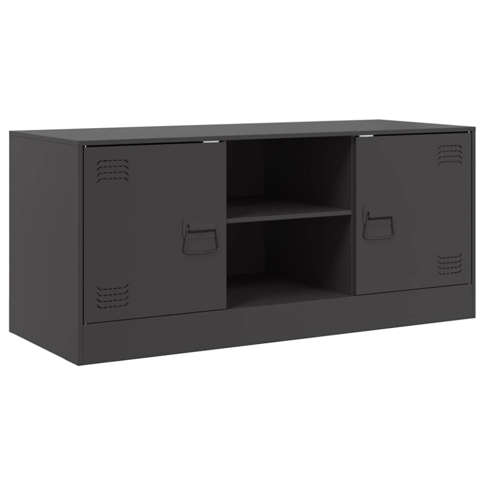 Vidaxl (Black) Tv Cabinet Tv Stand Tv Unit Entertainment Centre Mustard Yellow Steel
