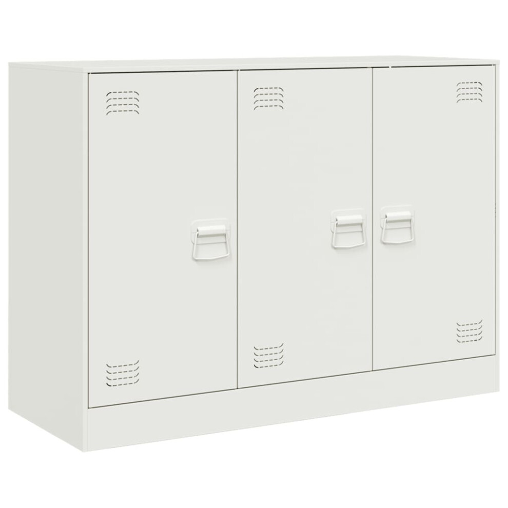 VIDAXL Sideboard - Steel - White - 99x39x73 cm - Image 3