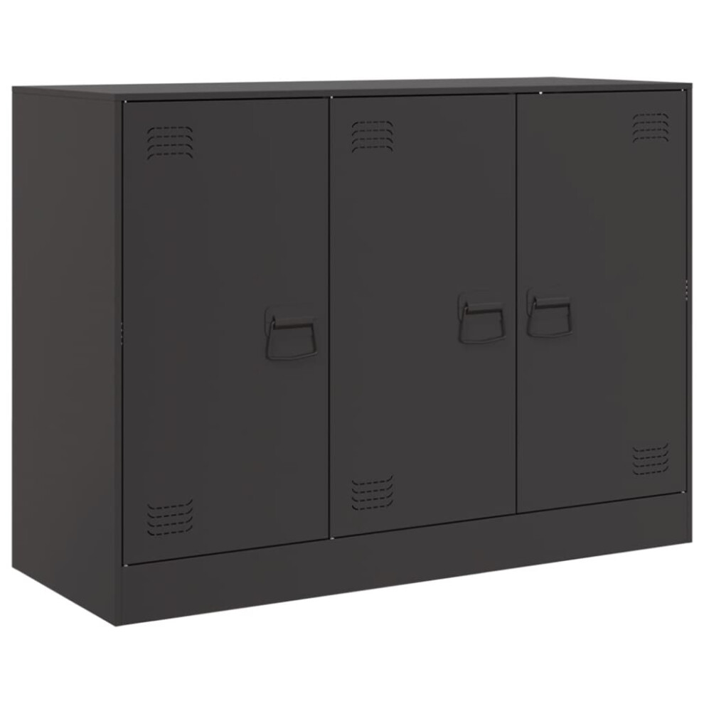 Vidaxl (Black) Sideboard Storage Cupboard Side Cabinet Highboard Mustard Yellow Steel