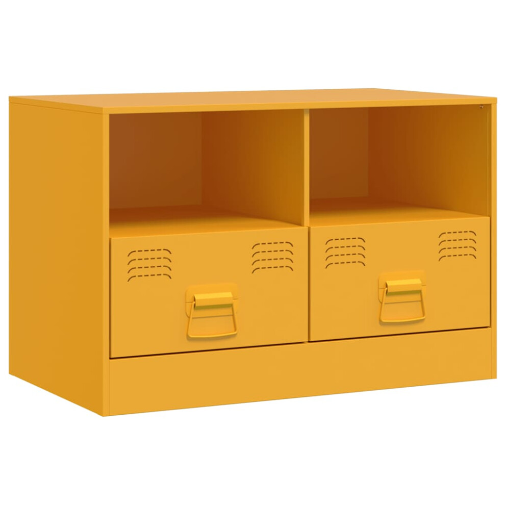 Vidaxl (Mustard Yellow, 1 Pcs) Tv Cabinet Tv Stand Tv Unit Entertainment Centre Mustard Yellow Steel