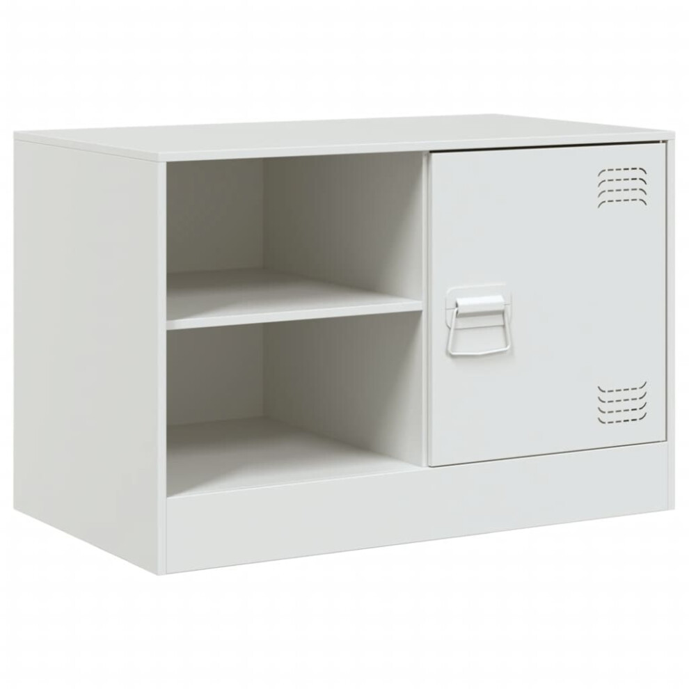 Vidaxl (White, 1 Pcs) Tv Cabinet Tv Stand Tv Unit Entertainment Centre Media Cabinet Steel