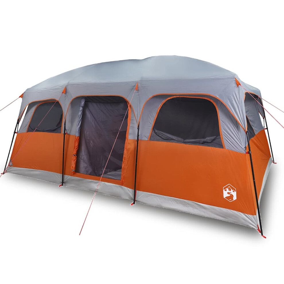 Vidaxl (Grey And Orange) Family Tent Cabin 10-Person Camping Tent Lightweight Tent Waterproof