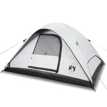 vidaXL Family Tent Dome 6-Person Dome Tent White Blackout Fabric Waterproof