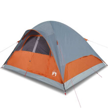 vidaXL Family Tent Dome 6-Person Dome Tent Camping Tent Orange Waterproof