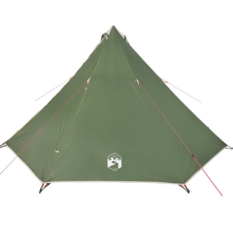 Vidaxl Family Tent Tipi 8-Person Lightweight Camping Tent Green Waterproof