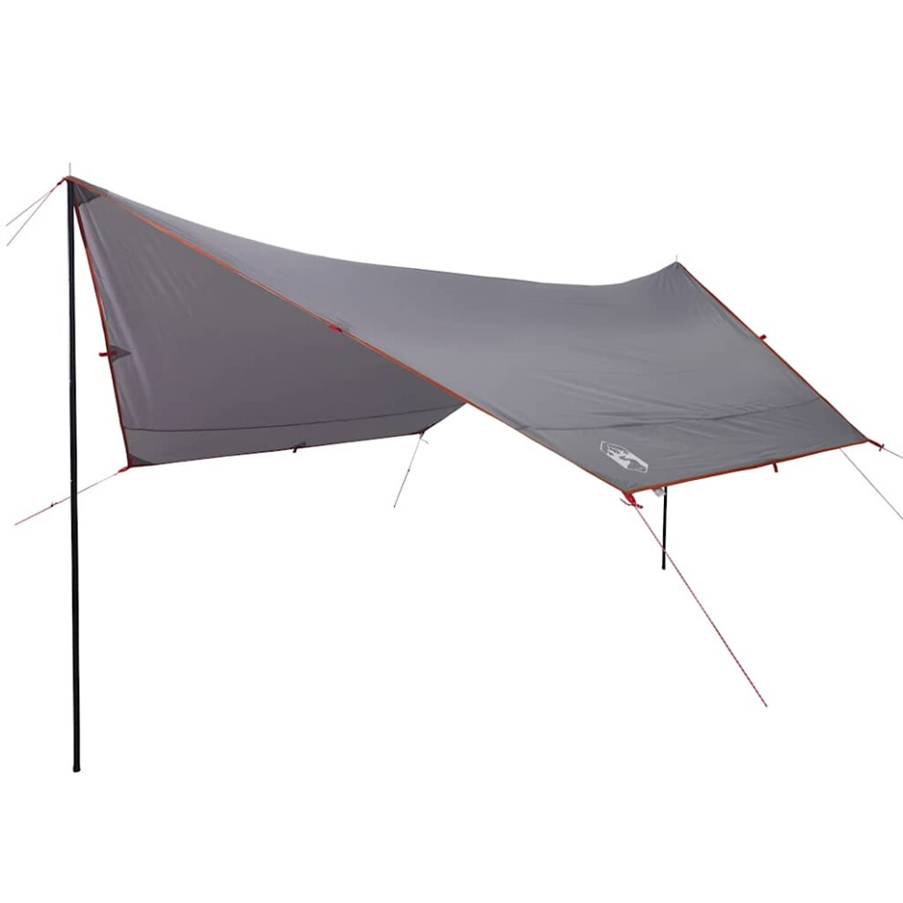 Vidaxl (Grey And Orange, Taffeta) Camping Tarp Tarpaulin Shelter Outdoor Sunshade Tent Tarp Waterproof