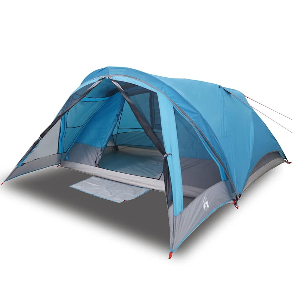 Vidaxl (Blue) Camping Tent Cabin 4-Person Lightweight Tent Patio Dome Tent Waterproof