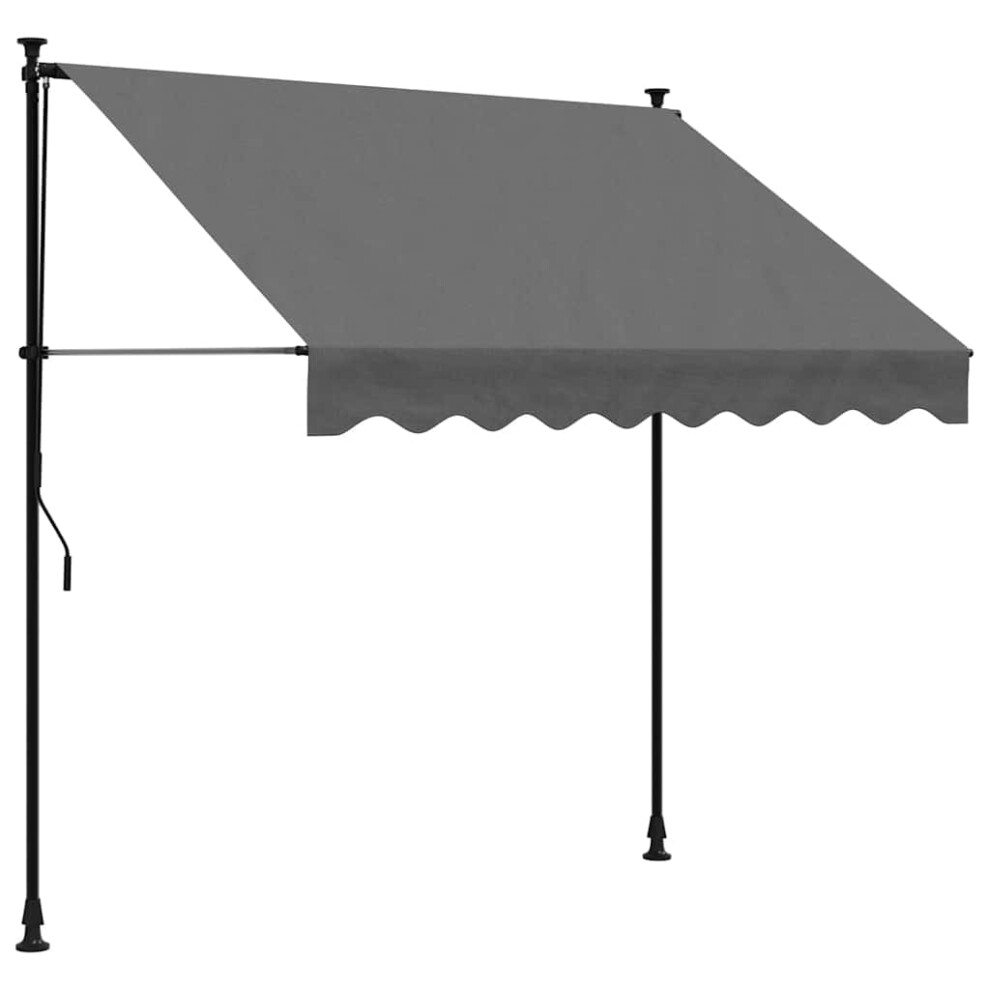 Vidaxl Retractable Awning Privacy Screen Anthracite 200X150 Cm Fabric & Steel
