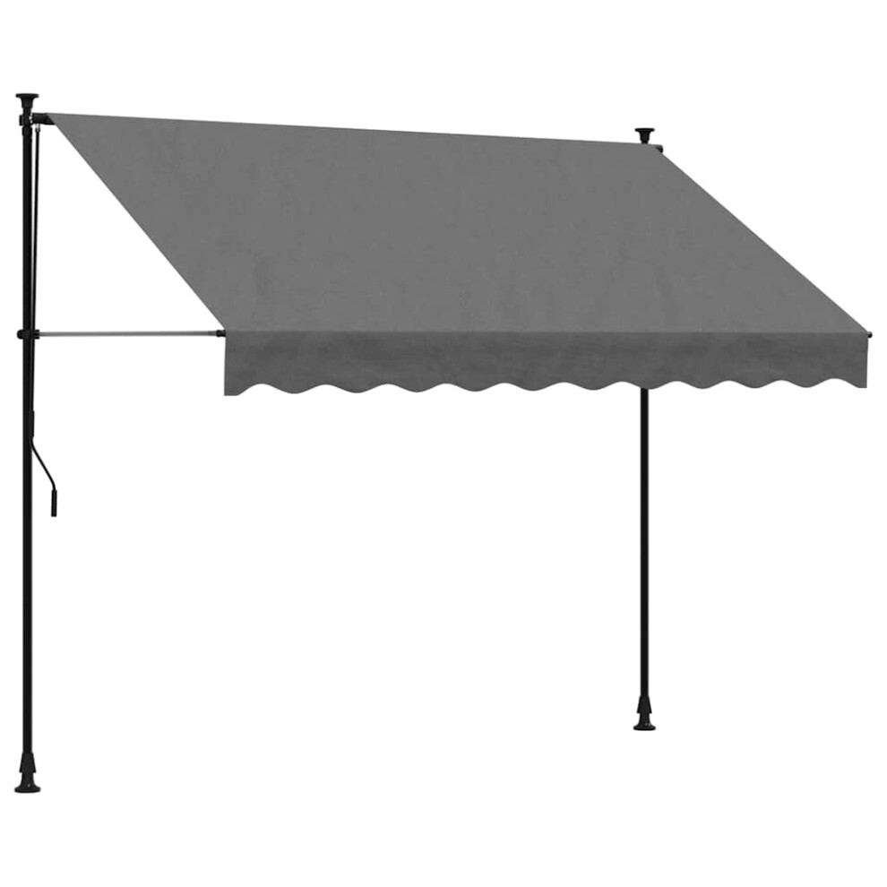 Vidaxl Retractable Awning Privacy Screen Anthracite 250X150 Cm Fabric & Steel