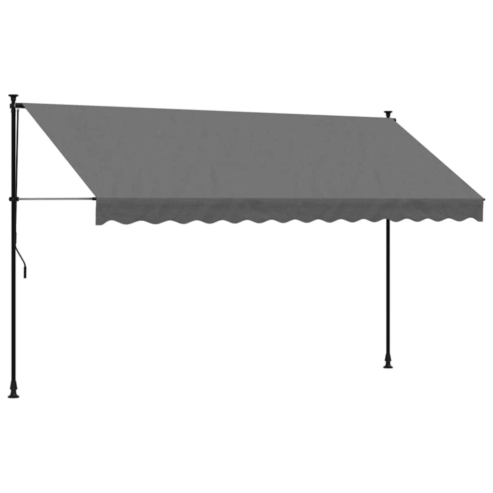 Vidaxl Retractable Awning Privacy Screen Anthracite 350X150 Cm Fabric & Steel