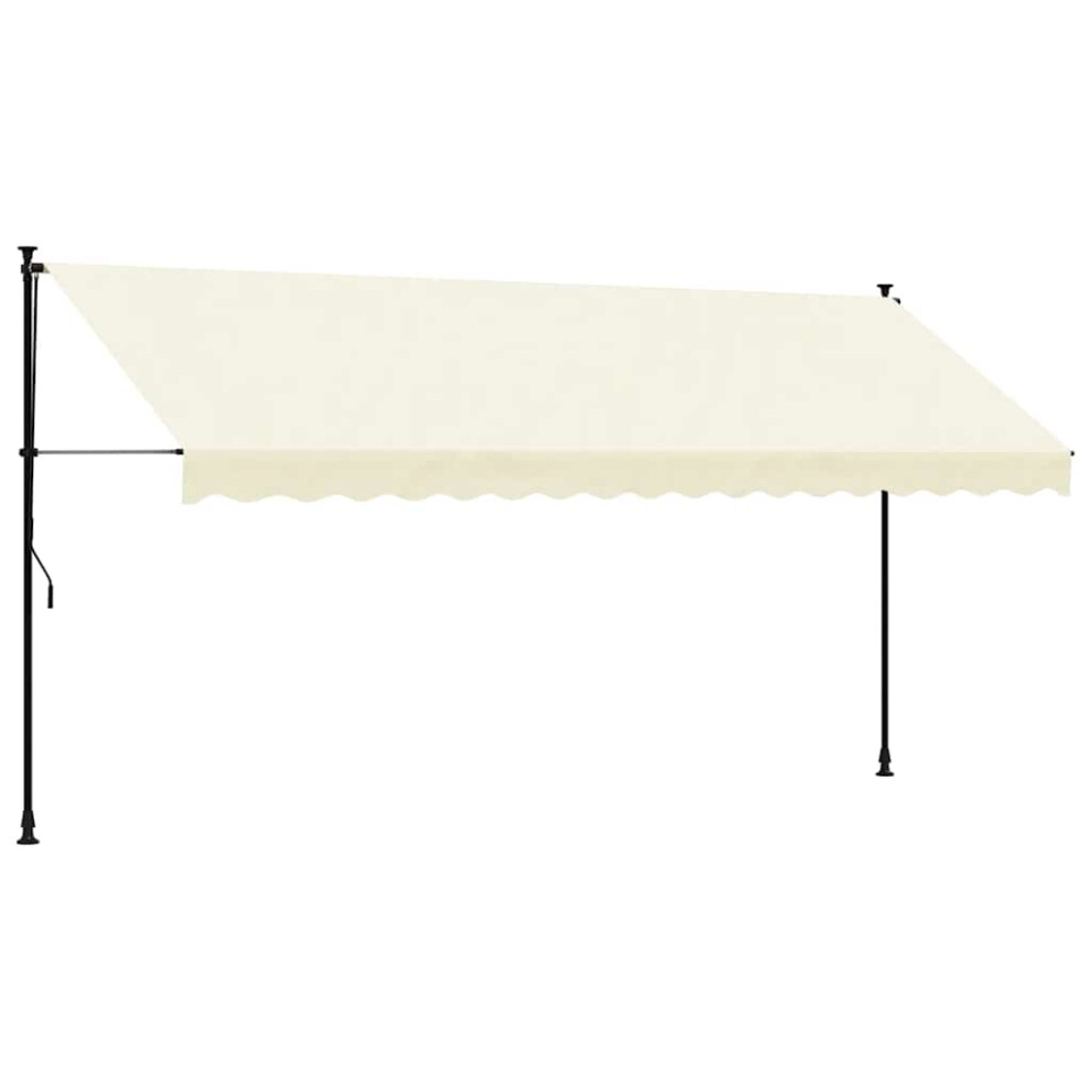 Vidaxl Retractable Awning Privacy Screen Cream 400X150 Cm Fabric And Steel