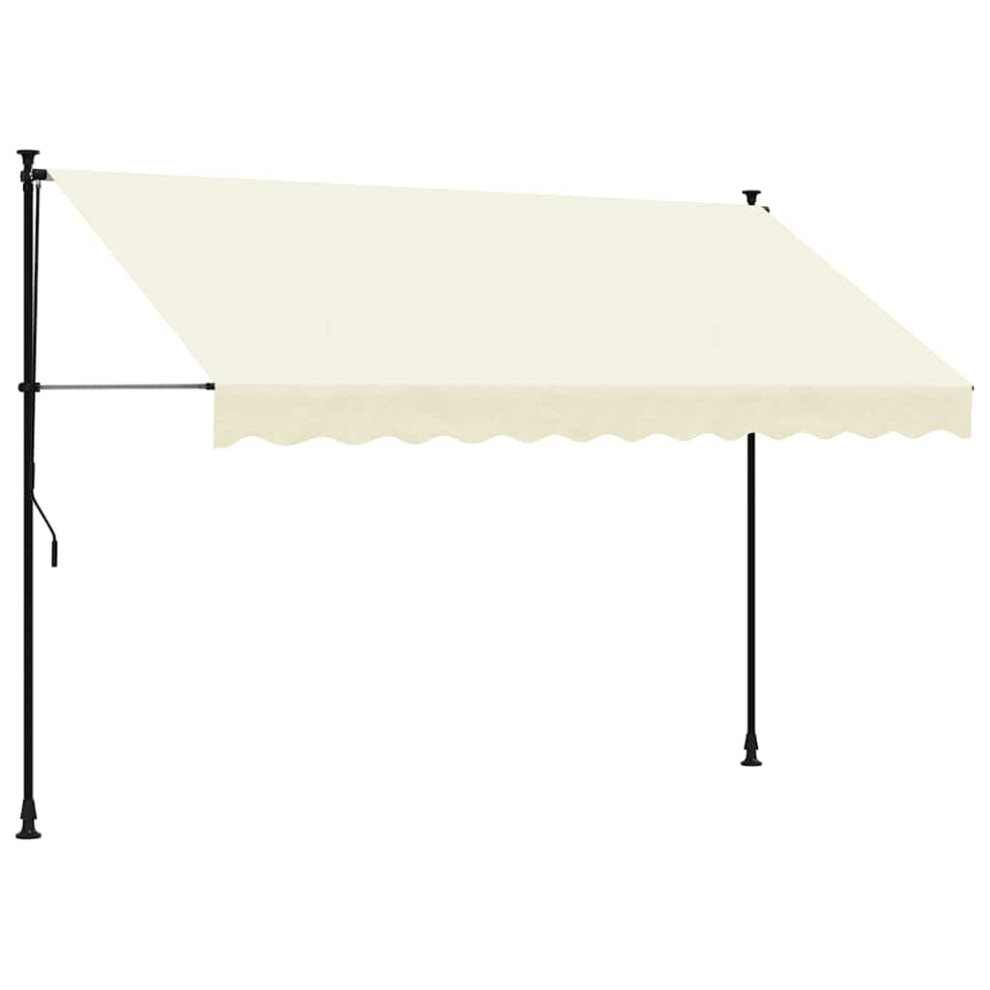 Vidaxl Retractable Awning Privacy Screen Cream 300X150 Cm Fabric And Steel
