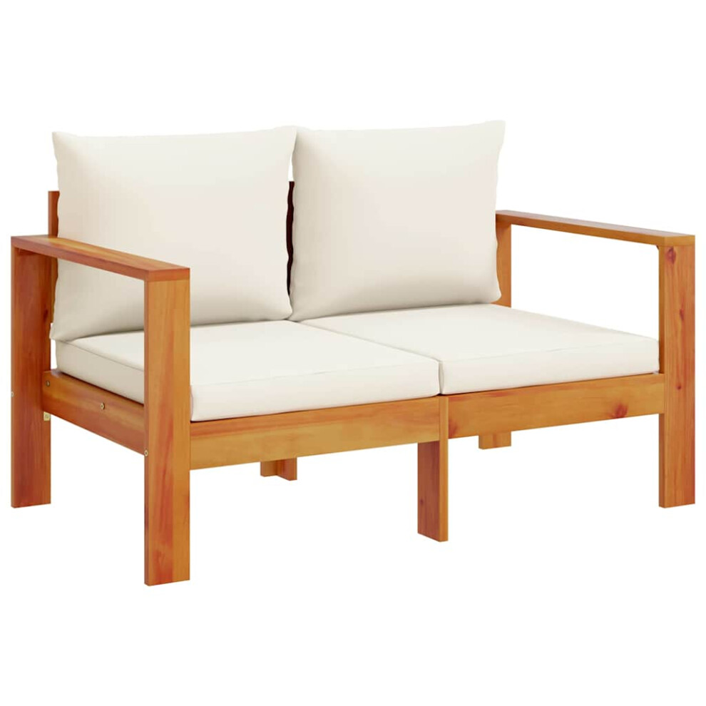 vidaXL Garden Sofa with Cushions 2-Seater Outdoor Sofa Couch Solid Wood Acacia