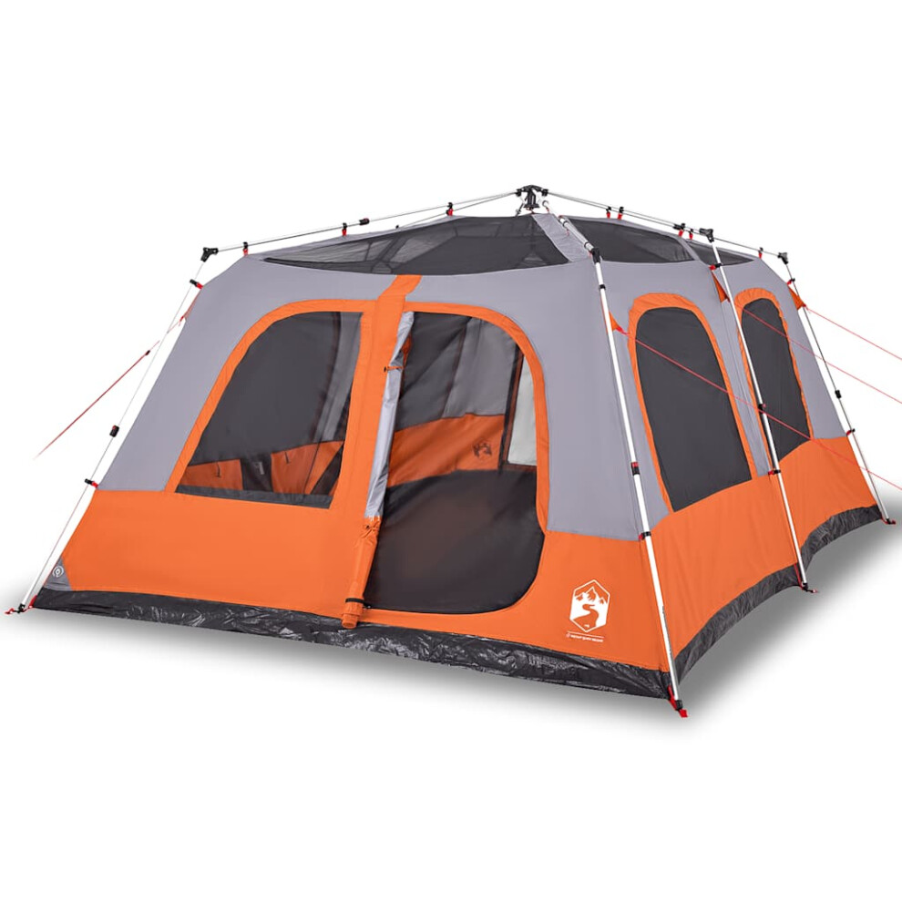 Vidaxl (Grey And Orange) Family Tent Dome 10-Person Lightweight Tent Camping Tent Quick Release