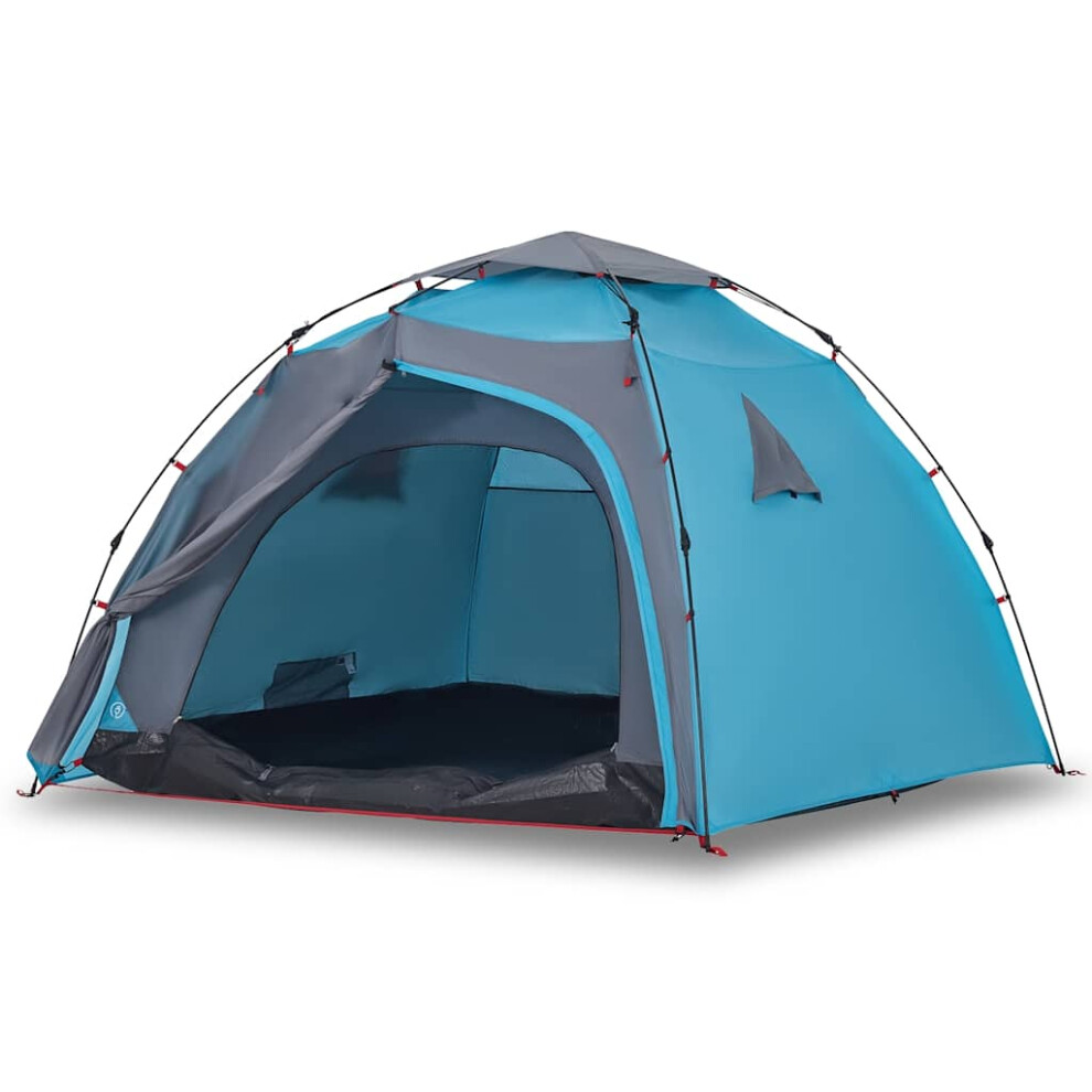 Vidaxl Camping Tent Dome 4-Person Lightweight Dome Tent Blue Quick Release