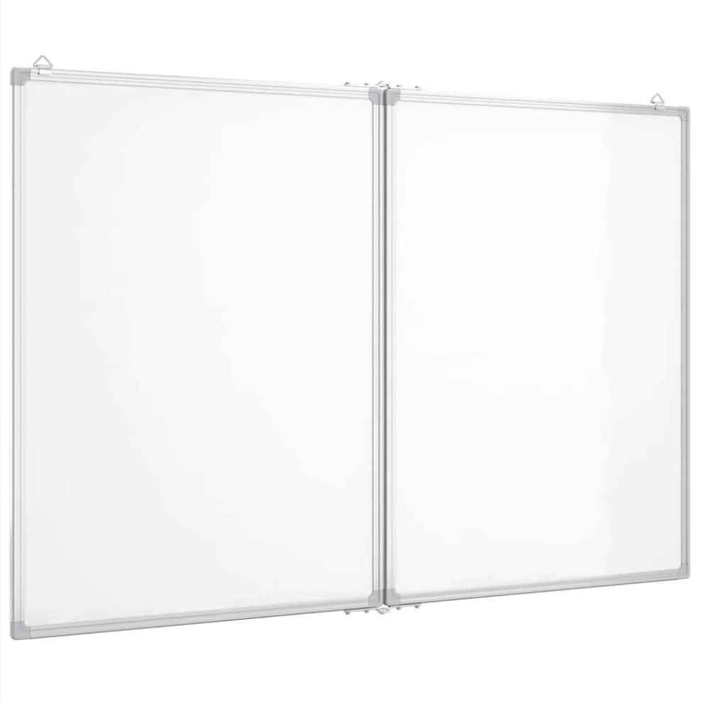 Vidaxl (120 X 100 X 1.7 Cm) Magnetic Whiteboard Foldable Writing Dry Erase White Board Aluminium