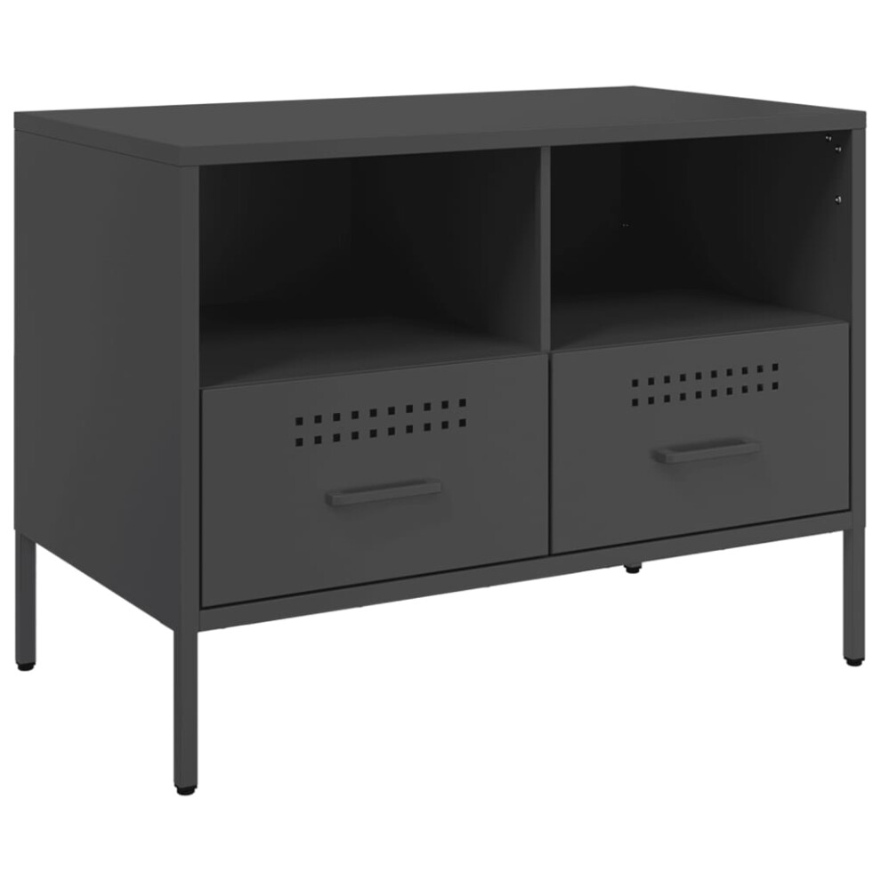 Vidaxl (Black, 1 Pcs) Tv Cabinets Tv Stand Tv Unit Hifi Cabinet 2 Pcs Black Cold-Rolled Steel