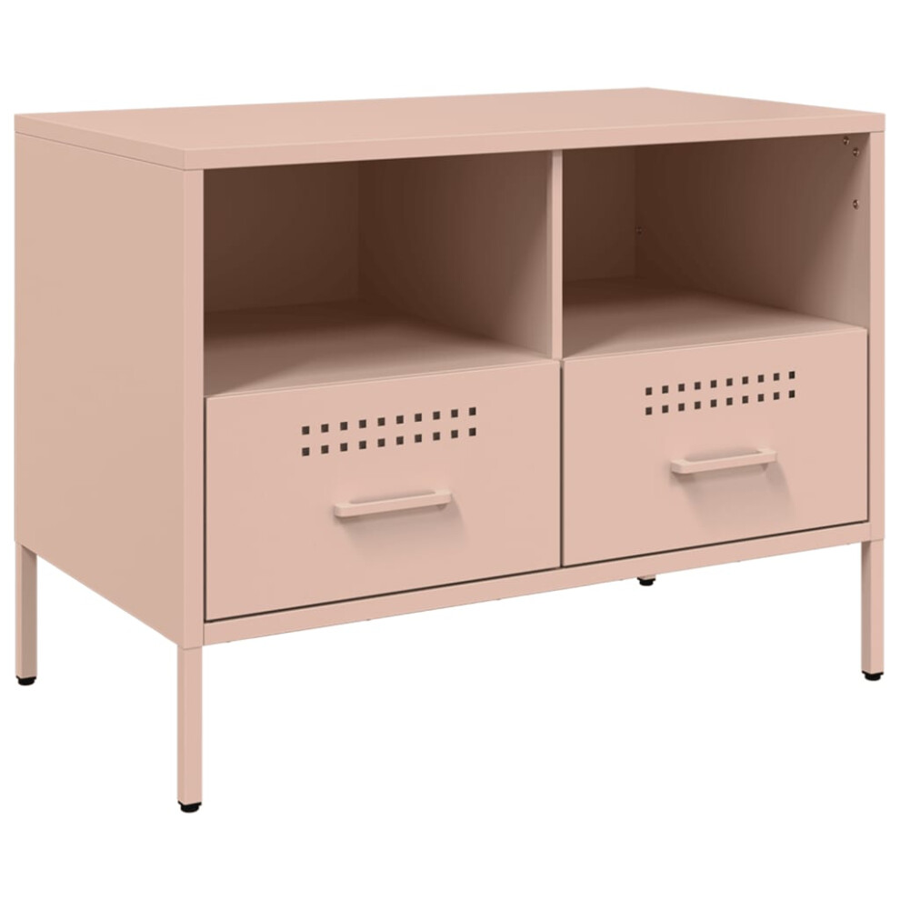 Vidaxl (Pink, 1 Pcs) Tv Cabinets Tv Stand Tv Unit Hifi Cabinet 2 Pcs Black Cold-Rolled Steel