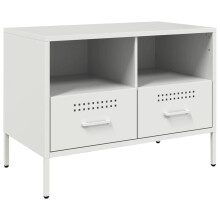 (white, 1 pcs) vidaXL TV Cabinets TV Stand TV Unit Hifi Cabinet 2 pcs Black Cold-rolled Steel