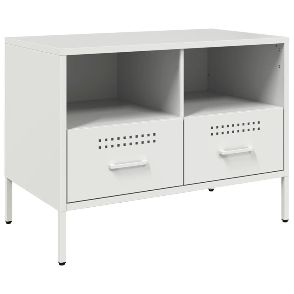 Vidaxl (White, 1 Pcs) Tv Cabinets Tv Stand Tv Unit Hifi Cabinet 2 Pcs Black Cold-Rolled Steel