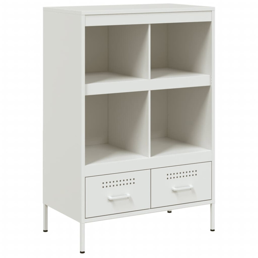 Vidaxl (White) Highboard Sideboard Side Cabinet Cupboard Anthracite Cold-Rolled Steel