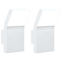 vidaXL LED-Außenwandleuchten 2 Stk. Weiß Aluminiumdruckguss