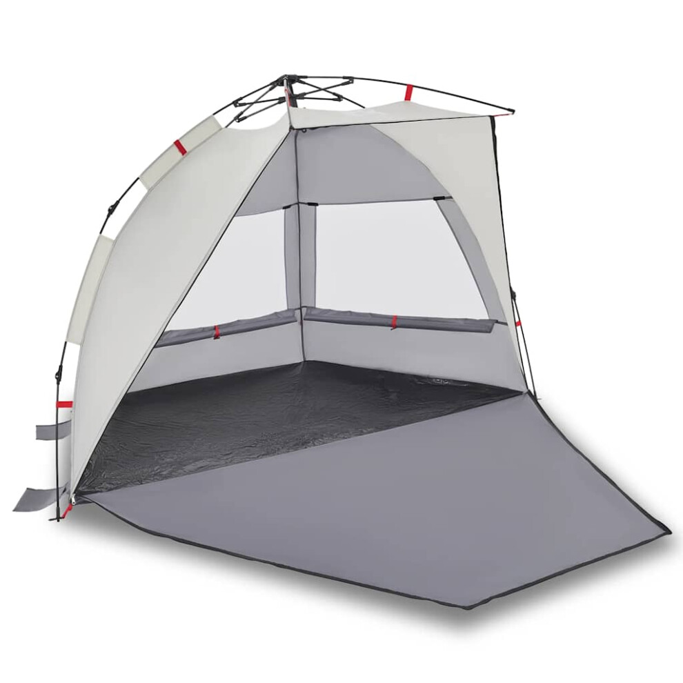 Vidaxl (Grey, 224 X 138 X 142 Cm) Beach Tent Lightweight Tent Patio Camping Tent Quick Release Waterproof