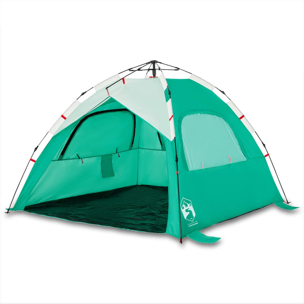 Vidaxl (Sea Green) Beach Tent 3-Person Lightweight Camping Tent Quick Release Waterproof