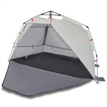 (Grey, 255 x 145 x 142 cm) vidaXL Beach Tent Lightweight Tent Patio Camping Tent Quick Release Waterproof