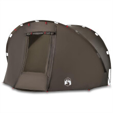 (Brown) vidaXL Fishing Tent 5-Person Lightweight Tent Camping Tent Olive Waterproof
