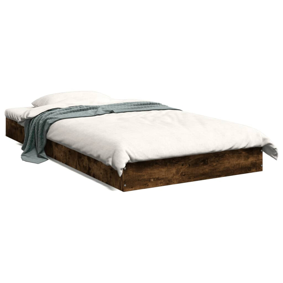(smoked oak, 100 x 200 cm/ 17 cm) vidaXL Bed Frame Bed Base Sonoma Oak 75x190 cm Small Single Engineered Wood