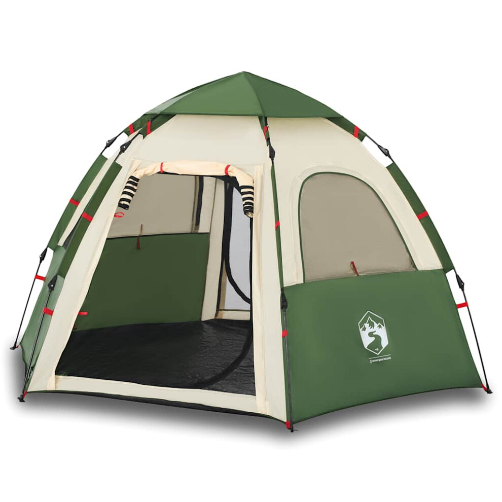 Vidaxl (Green, 260 X 217 X 150 Cm) Camping Tent Cabin 4-Person Lightweight Dome Tent Blue Quick Release