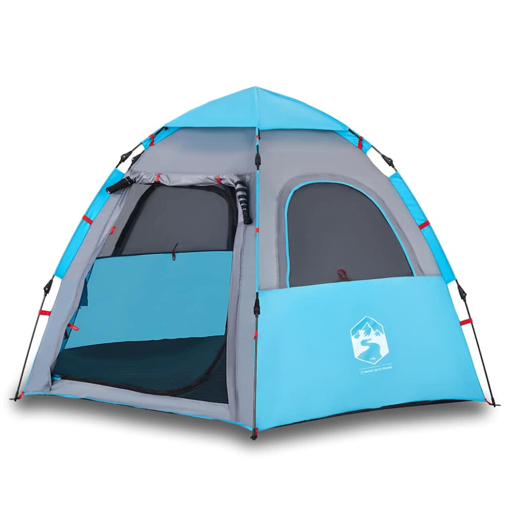 Vidaxl (Blue, 260 X 217 X 150 Cm) Camping Tent Cabin 4-Person Lightweight Dome Tent Blue Quick Release