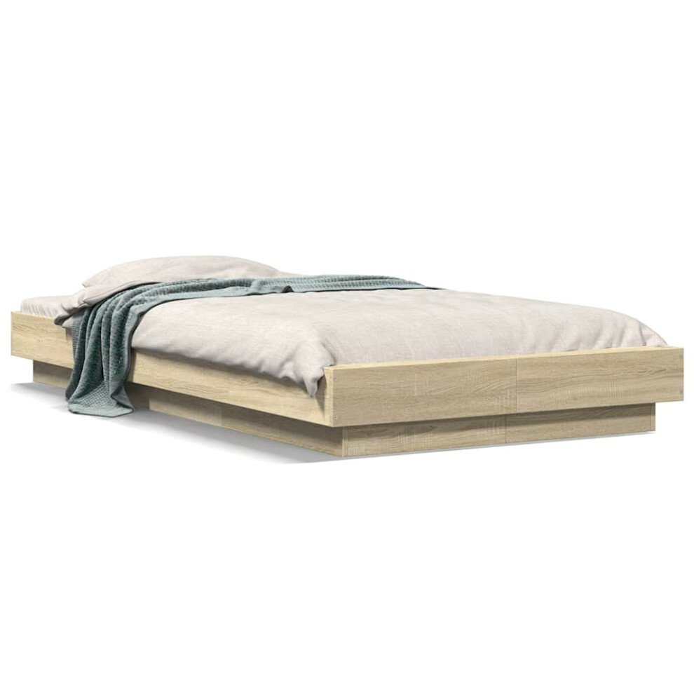 Vidaxl (Sonoma Oak, 100 X 200 Cm) Bed Frame Home Bed Base Mattress Foundation Bedstead Engineered Wood