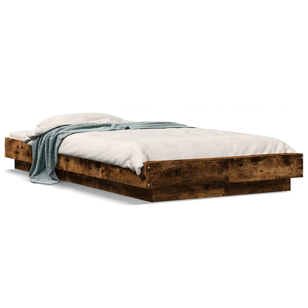 Vidaxl (Smoked Oak, 100 X 200 Cm) Bed Frame Home Bed Base Mattress Foundation Bedstead Engineered Wood