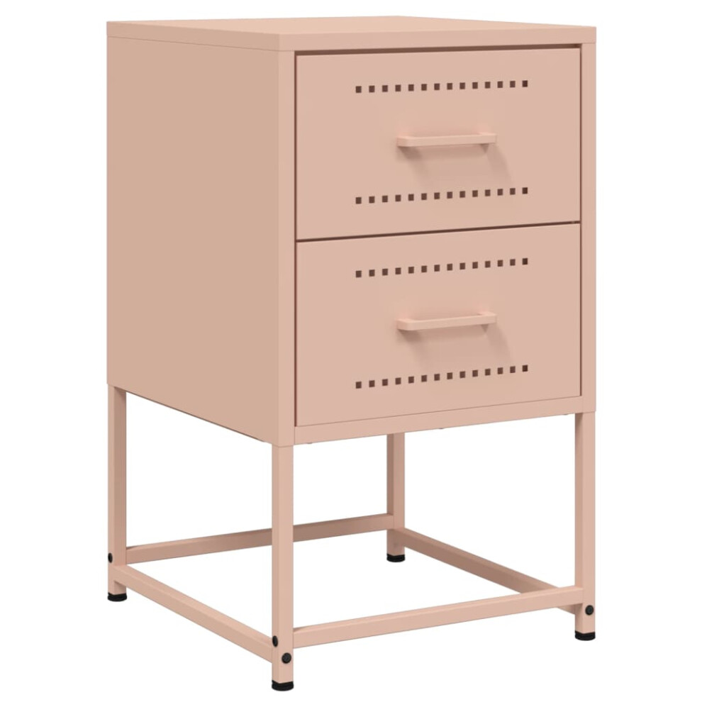 Vidaxl Bedside Cabinet Bedroom Nightstand Bed Table Bed Cabinet Pink Steel