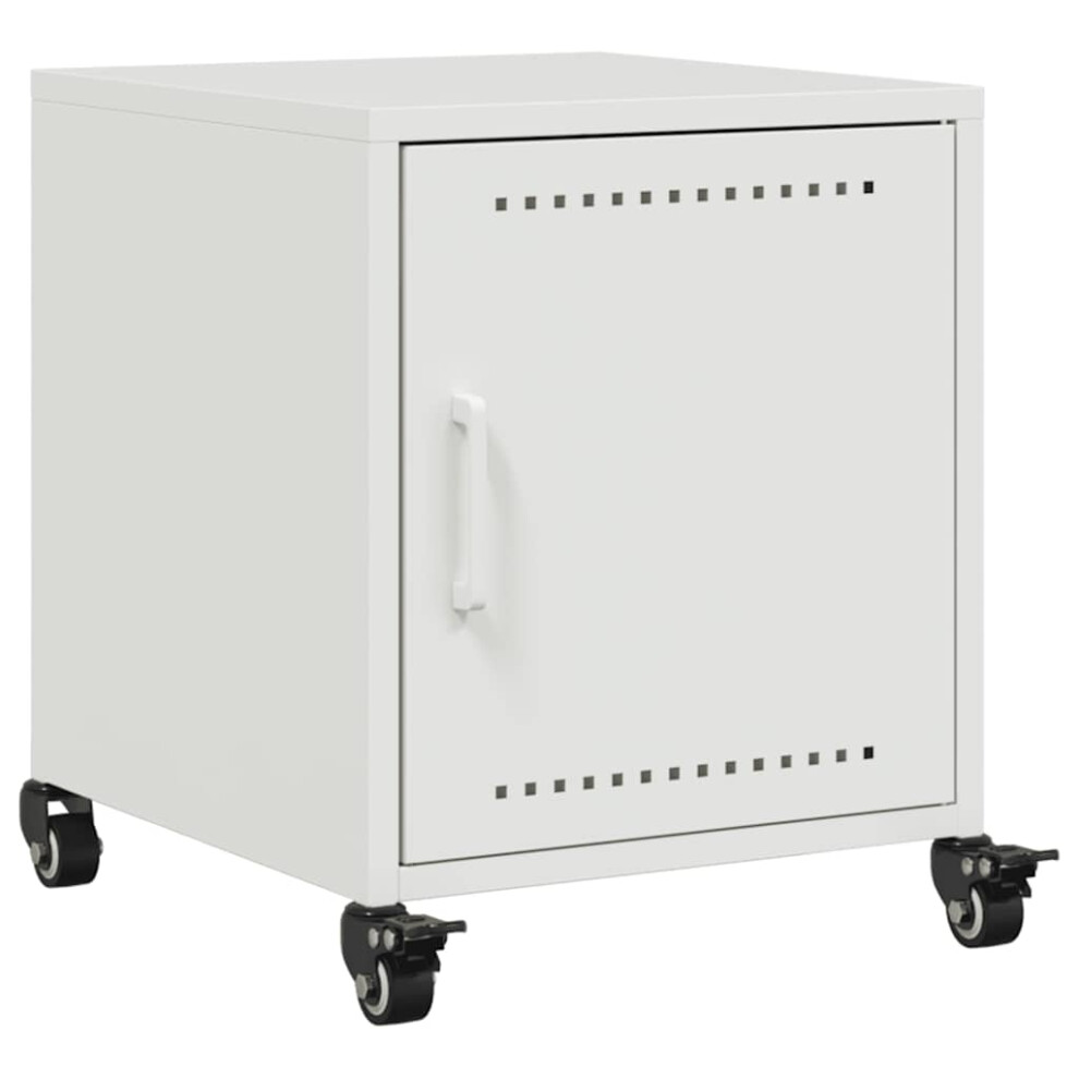 Vidaxl Bedside Cabinet Bedroom Nightstand Bed Table Bed Cabinet White Steel