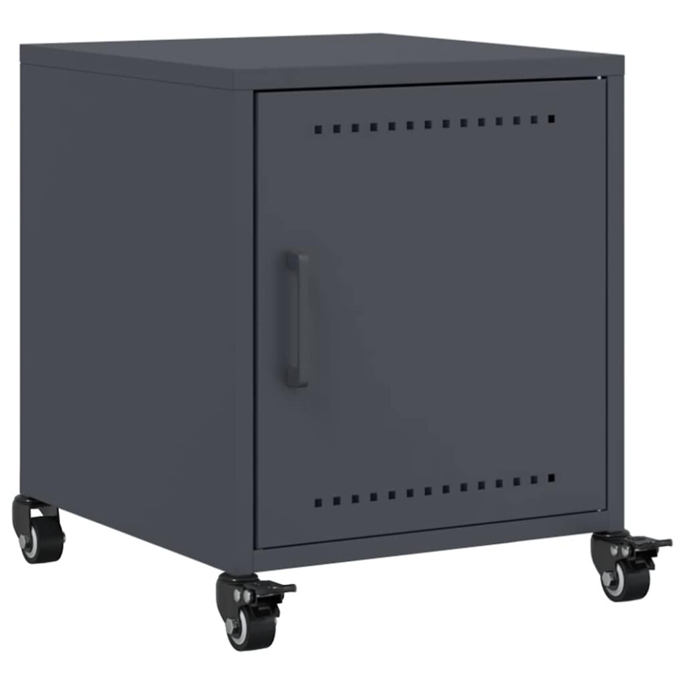 Vidaxl (Anthracite, 1 Pcs) Bedside Cabinets Nightstand Bed Table Bed Cabinet 2 Pcs Pink Steel