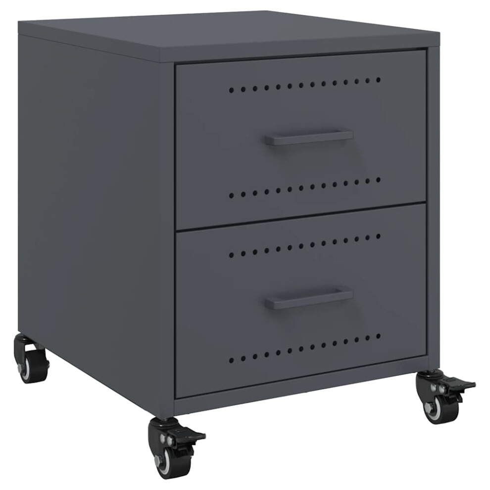 vidaXL Bedside Cabinet Nightstand Bed Side Table Bed Cabinet Anthracite Steel