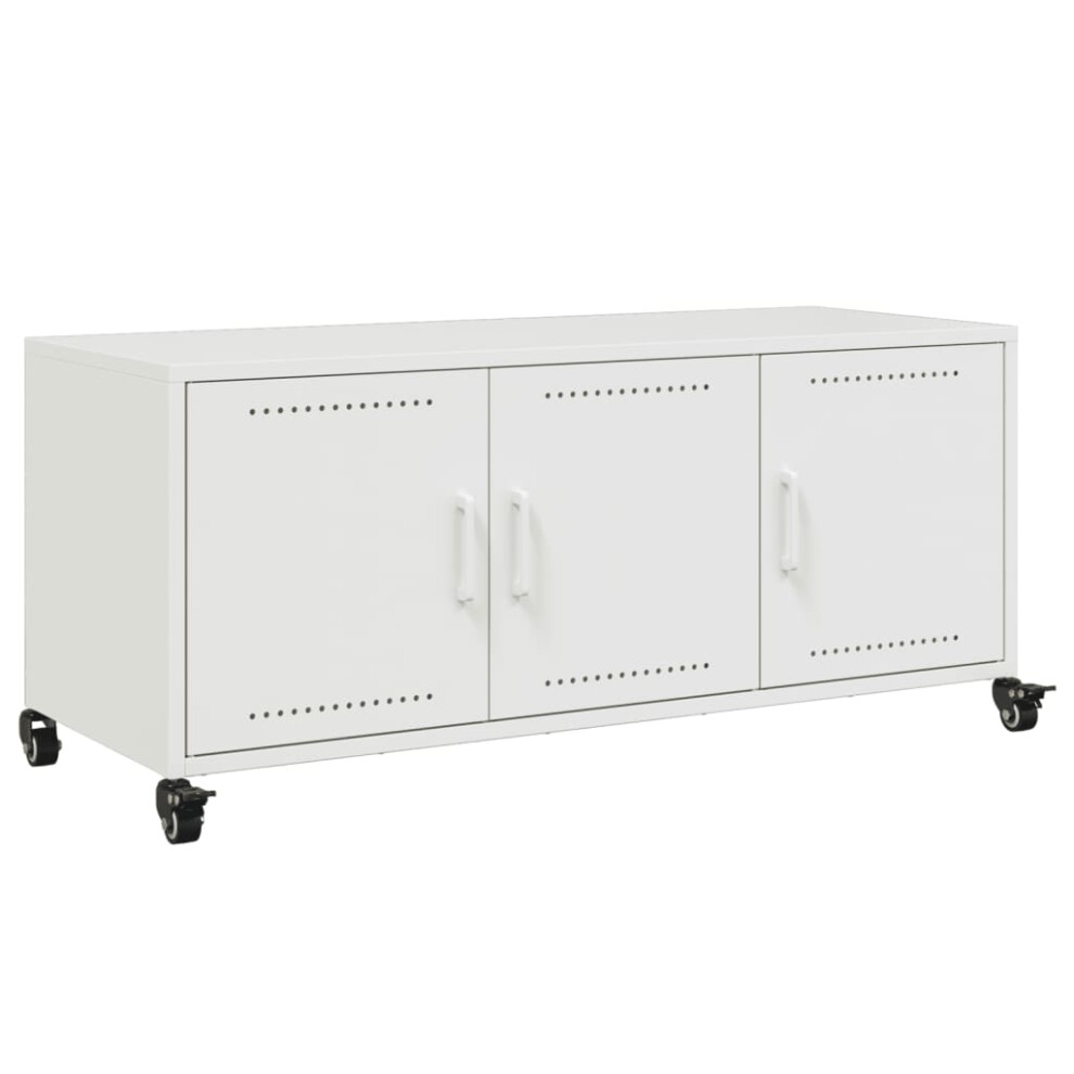 Vidaxl Tv Cabinet Tv Stand Entertainment Centre Media Tv Unit Steel White