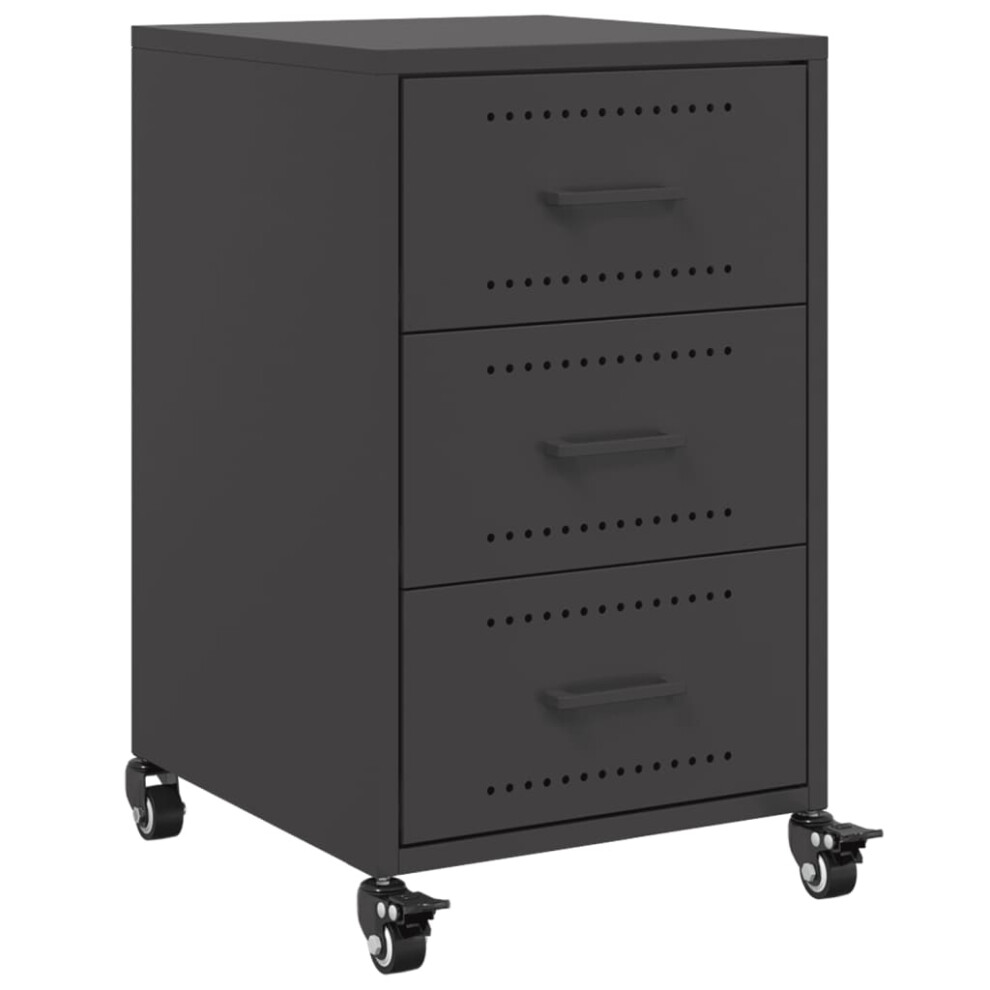Vidaxl (Black) Bedside Cabinet Nightstand Side Table Bed Cabinet Bed Table White Steel