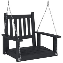 (black, 73.5 x 65 x 63 cm) vidaXL Garden Swing Bench with Metal Chains Haning Bench Black Solid Wood Fir