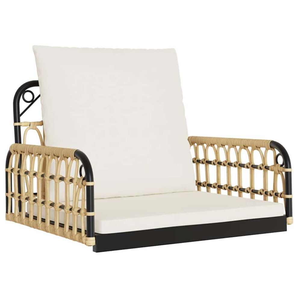 Vidaxl Swing Chair With Cushions Garden Hammock Chair Poly Rattan And Steel