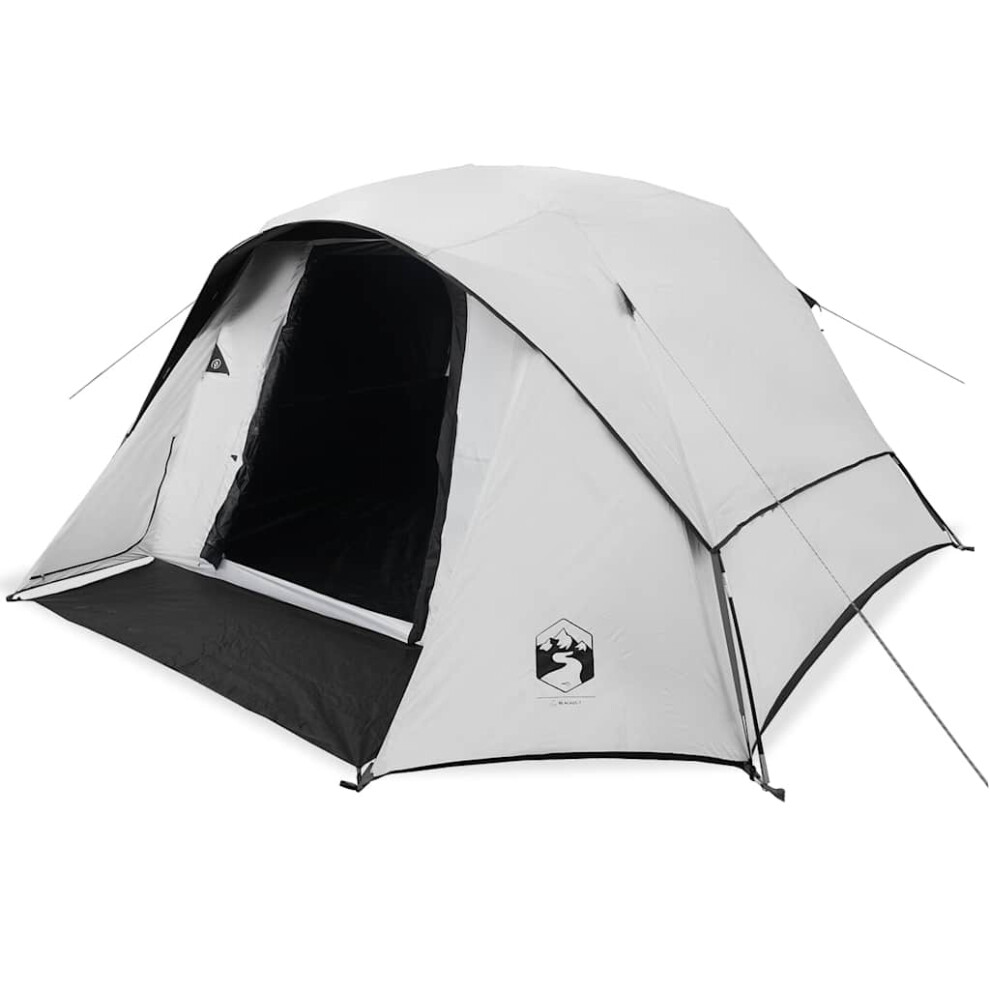 Vidaxl (White Blackout) Camping Tent Cabin 4-Person Grey And Orange Waterproof Tent
