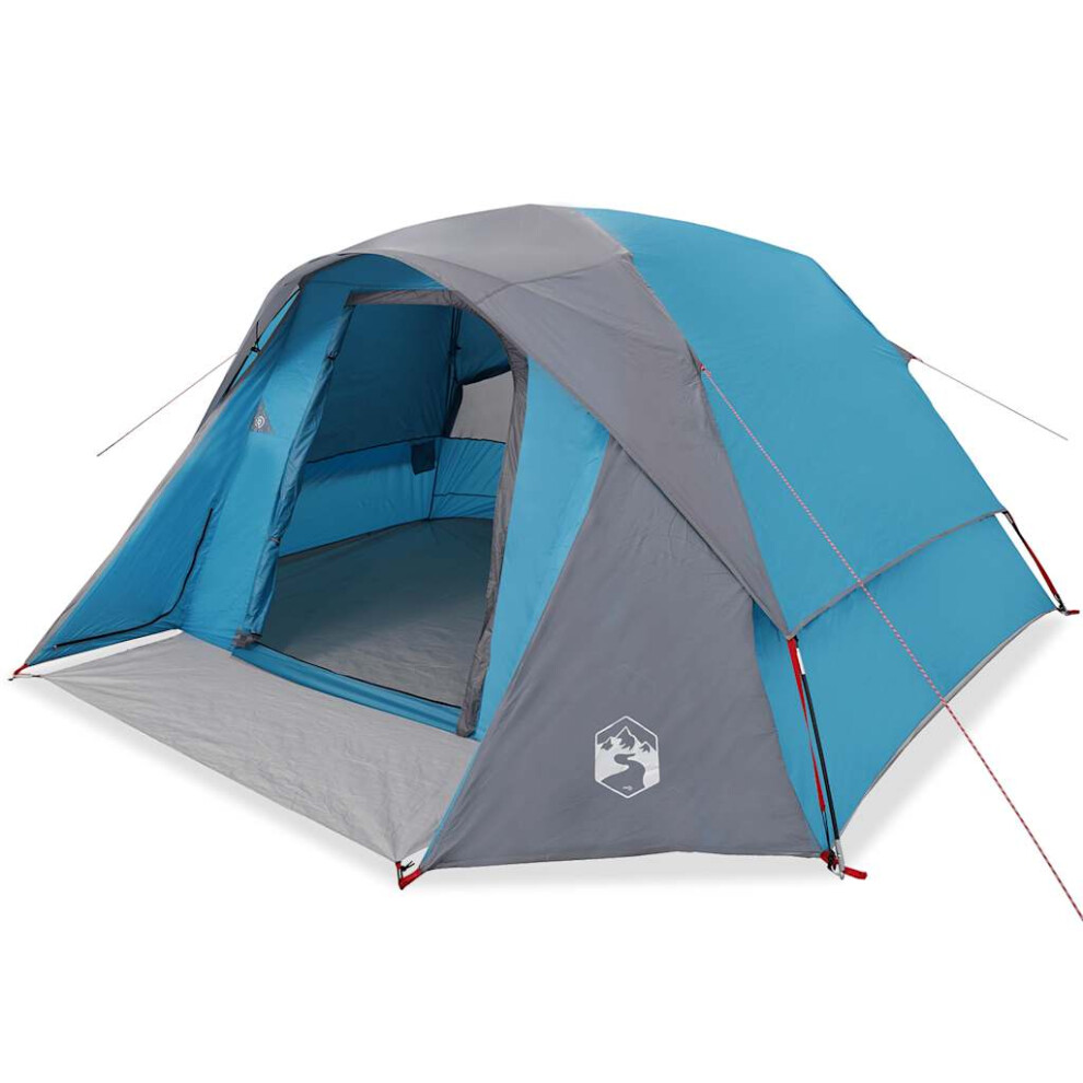 Vidaxl (Blue) Camping Tent Cabin 4-Person Grey And Orange Waterproof Tent