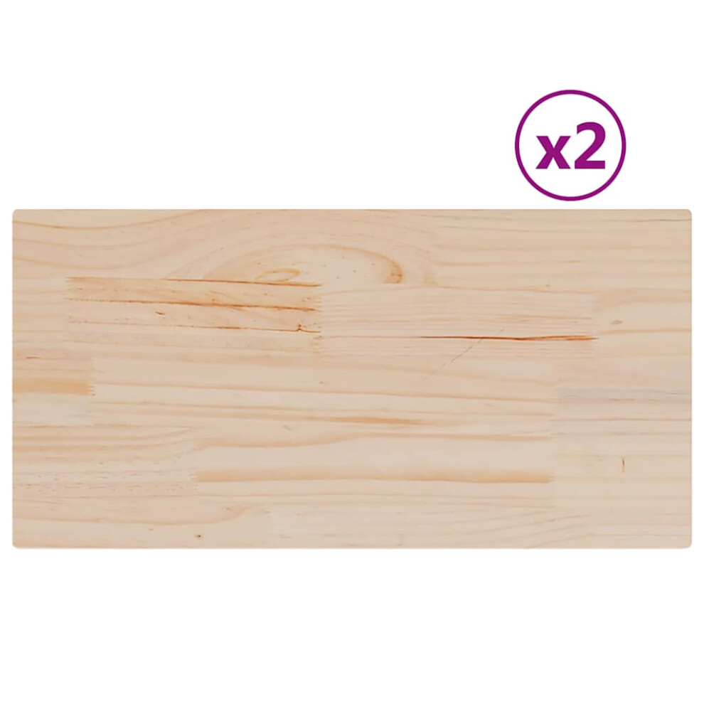 New Vidaxl (90 X 45 X 1,7 Cm/ 2 Pcs) Table Tops Replacement Dining Table Top Rectangular Solid Wood Pine Brown 847416