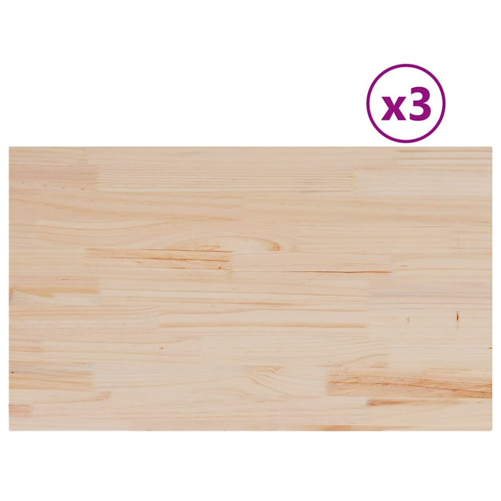 Vidaxl (80 X 47 X 1,7 Cm/ 3 Pcs) Table Tops Replacement Dining Table Top Rectangular Solid Wood Pine
