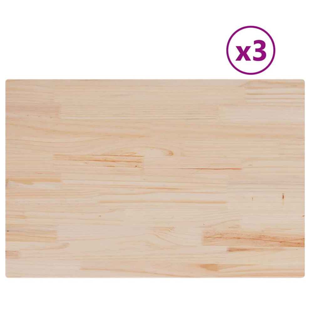 Vidaxl (80 X 53 X 1,7 Cm/ 3 Pcs) Table Tops Replacement Dining Table Top Rectangular Solid Wood Pine