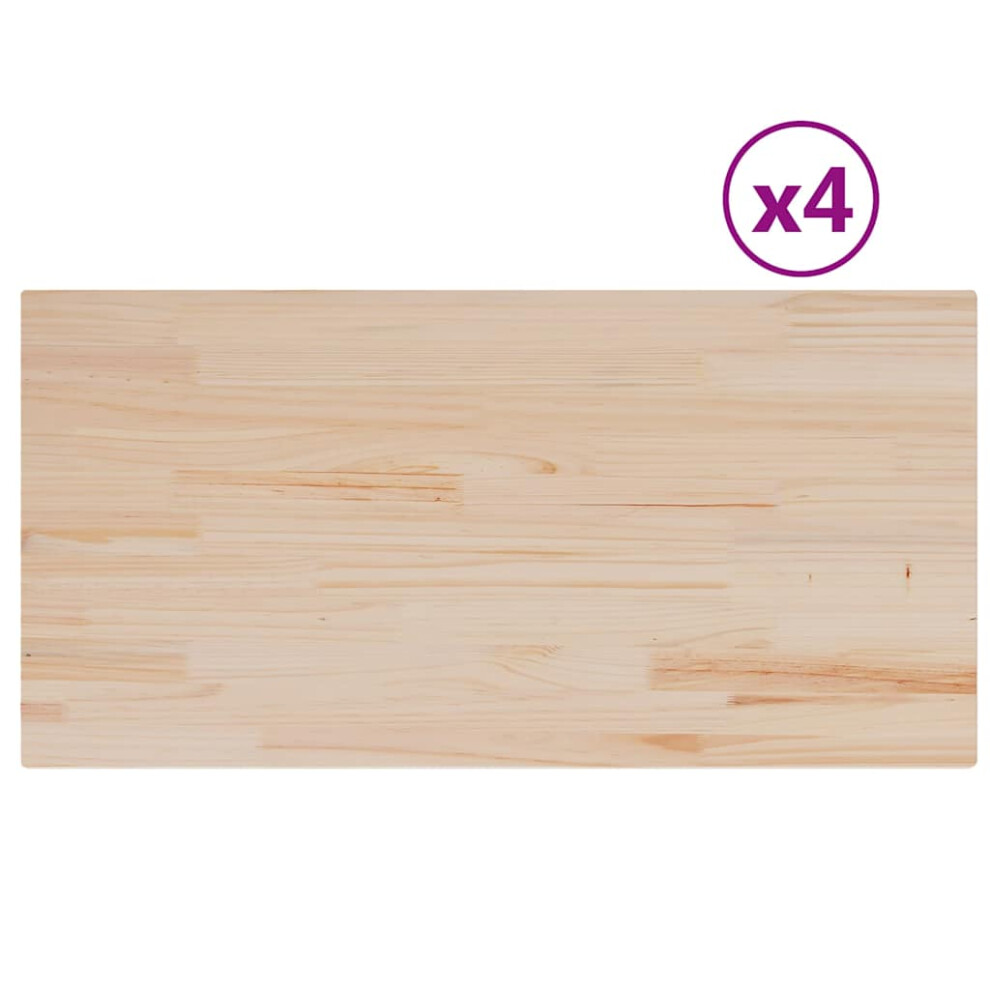 Vidaxl (100 X 50 X 1,7 Cm/ 4 Pcs) Table Tops Replacement Dining Table Top Rectangular Solid Wood Pine