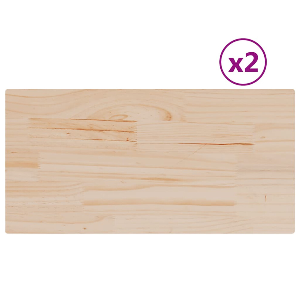 Vidaxl (80 X 40 X2,5 Cm/ 2 Pcs) Table Tops Replacement Dining Table Top Rectangular Solid Wood Pine